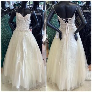 Jovani long kids size champagne dress size 12